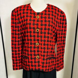 Vintage black and red plaid jacket